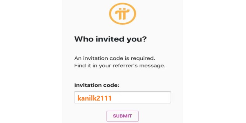 Enter the referral code Pi Network