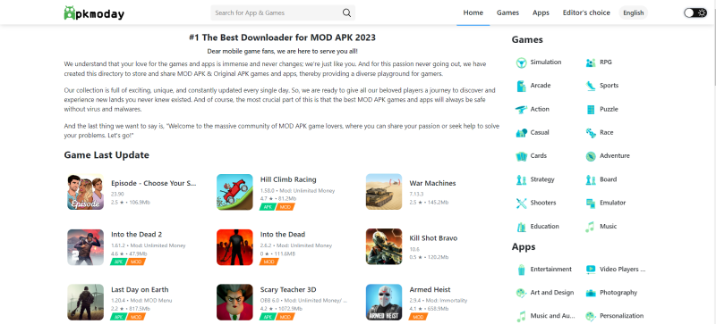APKModay is the leading apk game download site today
