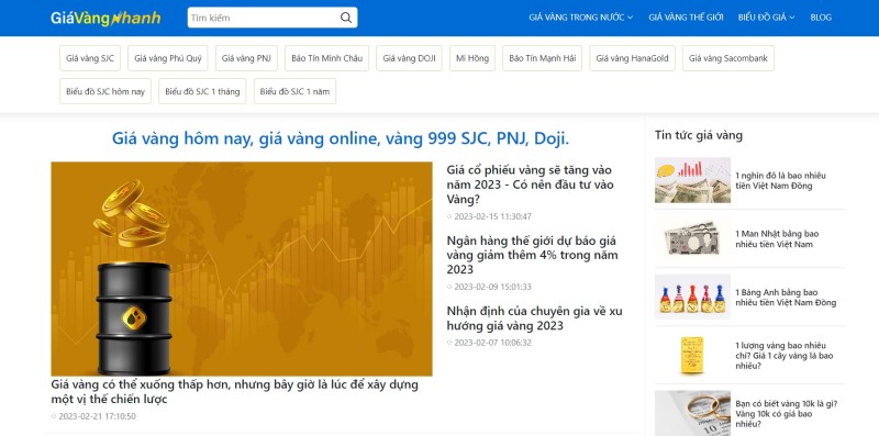 giavangnhanh.com trang web cập nhật giá vàng nhanh
