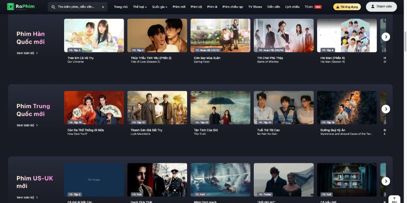 Rophim - Xem phim dễ dàng với giao diện rõ ràng, dễ hiểu